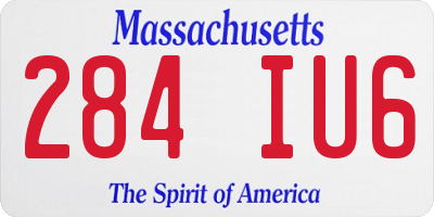 MA license plate 284IU6