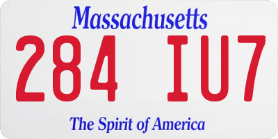MA license plate 284IU7