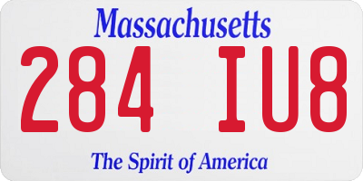 MA license plate 284IU8