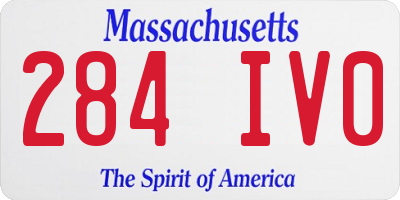 MA license plate 284IV0