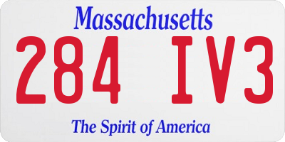 MA license plate 284IV3