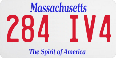 MA license plate 284IV4