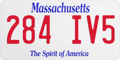 MA license plate 284IV5