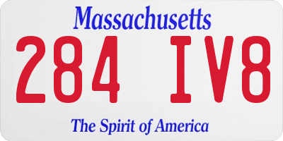 MA license plate 284IV8