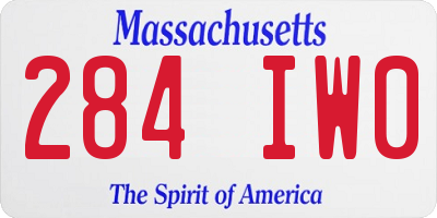 MA license plate 284IW0