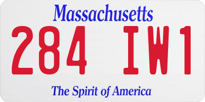 MA license plate 284IW1