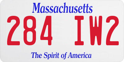 MA license plate 284IW2