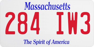 MA license plate 284IW3