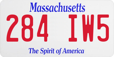 MA license plate 284IW5