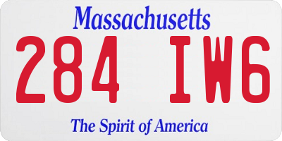 MA license plate 284IW6