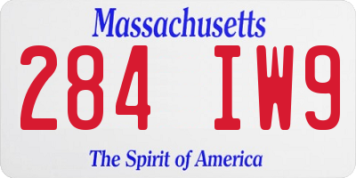 MA license plate 284IW9