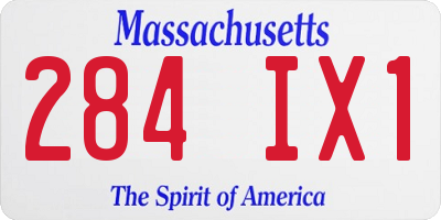 MA license plate 284IX1