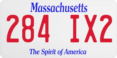 MA license plate 284IX2