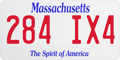 MA license plate 284IX4