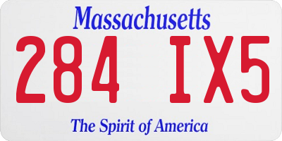 MA license plate 284IX5