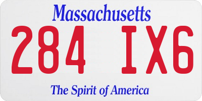 MA license plate 284IX6