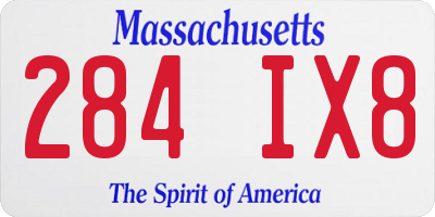 MA license plate 284IX8