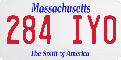 MA license plate 284IY0