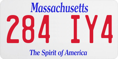 MA license plate 284IY4