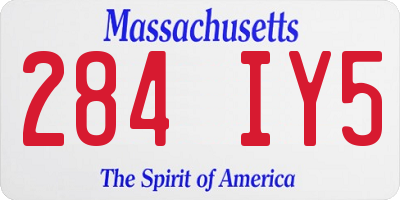 MA license plate 284IY5