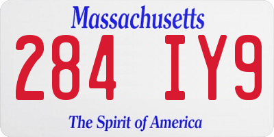 MA license plate 284IY9
