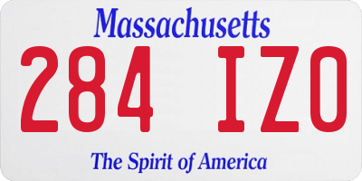 MA license plate 284IZ0