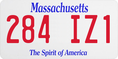 MA license plate 284IZ1