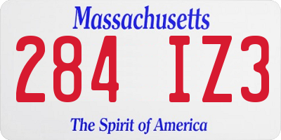 MA license plate 284IZ3