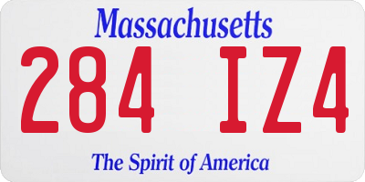 MA license plate 284IZ4