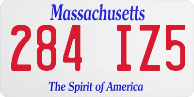 MA license plate 284IZ5