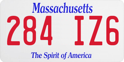 MA license plate 284IZ6