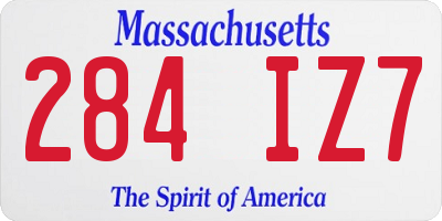 MA license plate 284IZ7