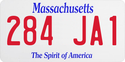 MA license plate 284JA1