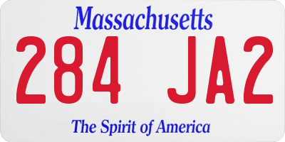 MA license plate 284JA2