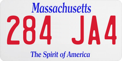 MA license plate 284JA4