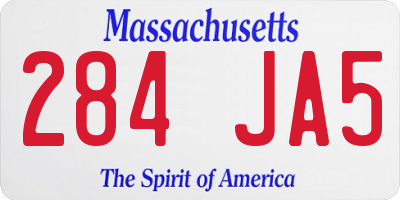 MA license plate 284JA5