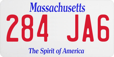 MA license plate 284JA6