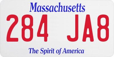 MA license plate 284JA8