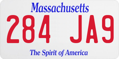 MA license plate 284JA9