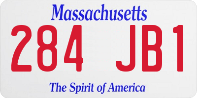 MA license plate 284JB1