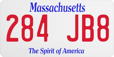 MA license plate 284JB8