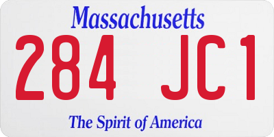 MA license plate 284JC1