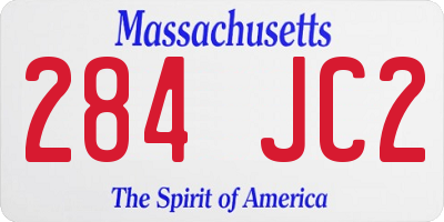 MA license plate 284JC2