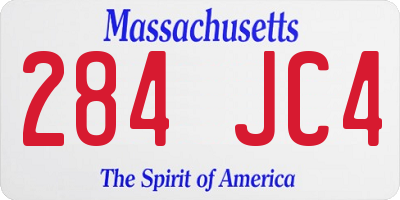 MA license plate 284JC4