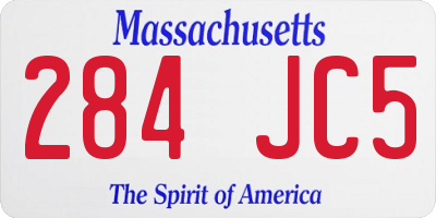 MA license plate 284JC5