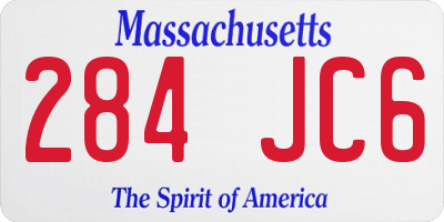 MA license plate 284JC6
