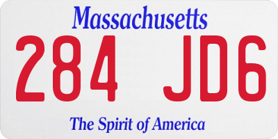 MA license plate 284JD6