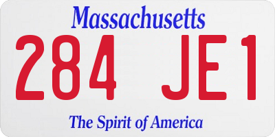 MA license plate 284JE1