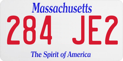 MA license plate 284JE2