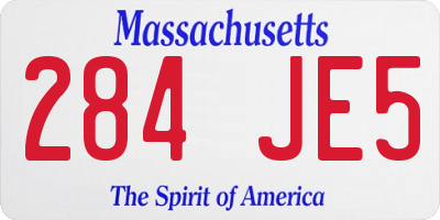 MA license plate 284JE5